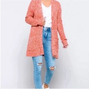 NWT Steve Madden Odetta Women’s Marled Salmon Knit Cardigan S